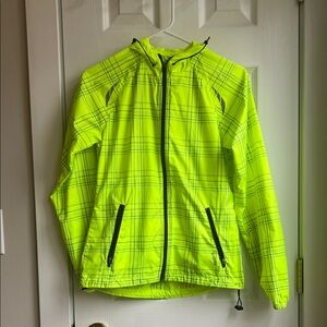 Reebok Neon Yellow Plaid Jacket